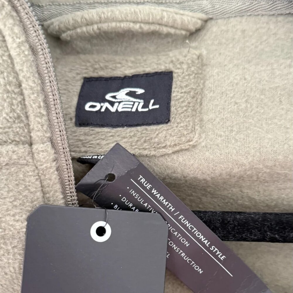 O'Neill Vantage SuperFleece 1/4 Zip Pullover Hoodie Green Gray Men's Medium M NW - Picture 12 of 13